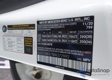 2021 Mercedes-Benz Amg Gle 63 Coupe S 4Matic z USA, uszkodzony, nr VIN 4JGFD8KB7MA372992